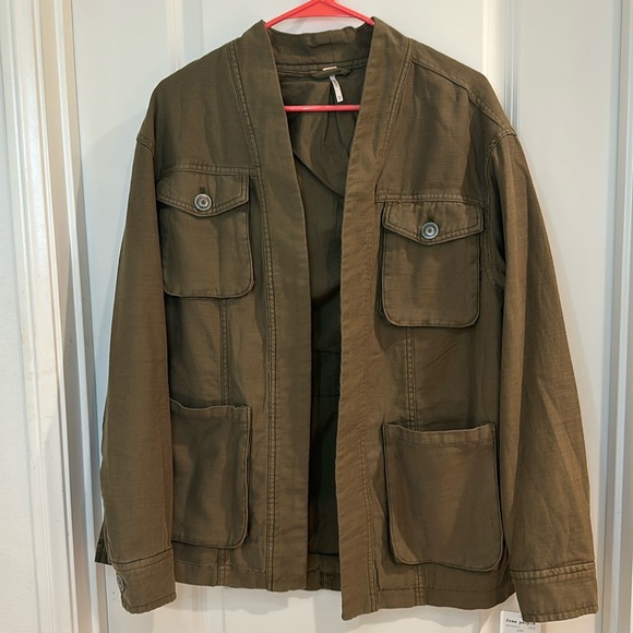 NWT Free People Oversized Olive Utility Jacket retail 148 - Picture 3 of 10